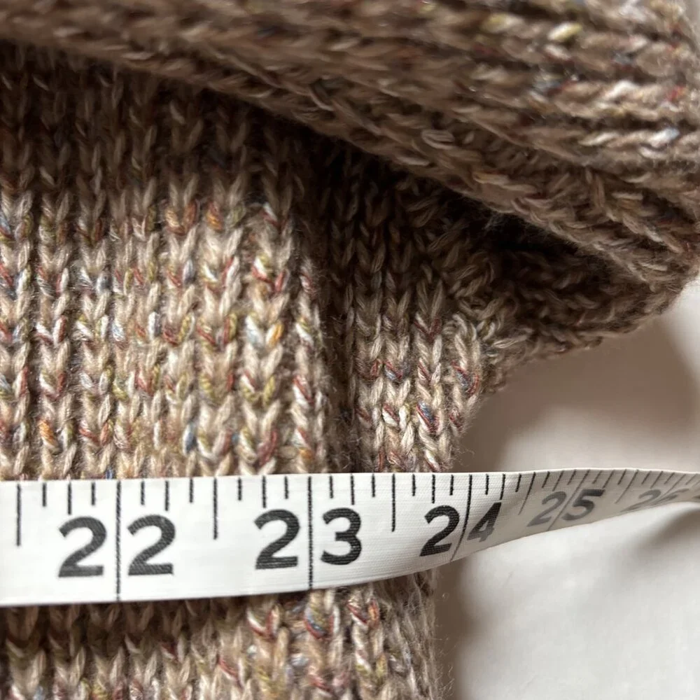 Pure Jill Heavy Cotton Tan Knit Cardigan Size Medium Oversized - Picture 5 of 7